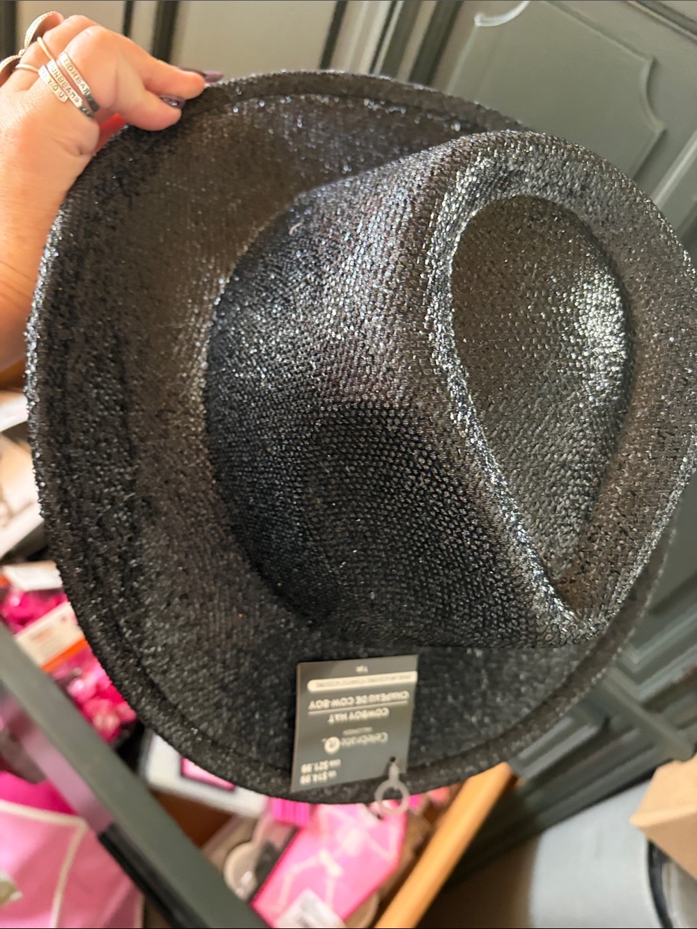 Kids Black Woven Fedora Hat - Lightweight Summer Style